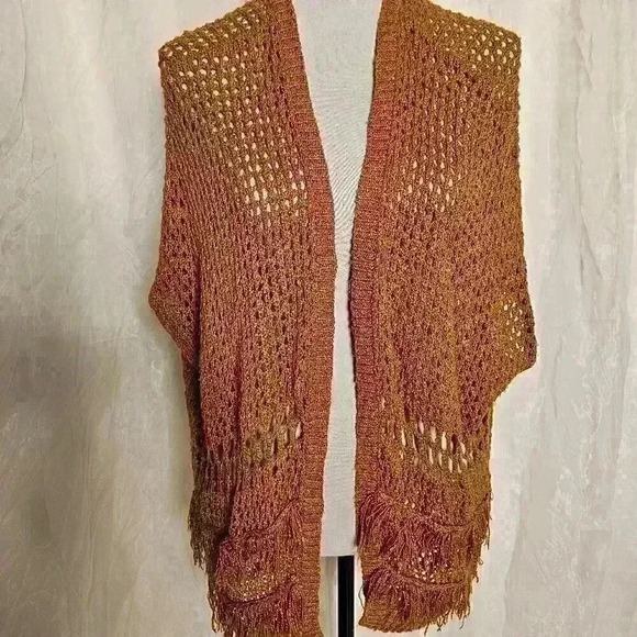 Knox Rose Loose Knit Cover-Up in Tan - Picture 1 of 5